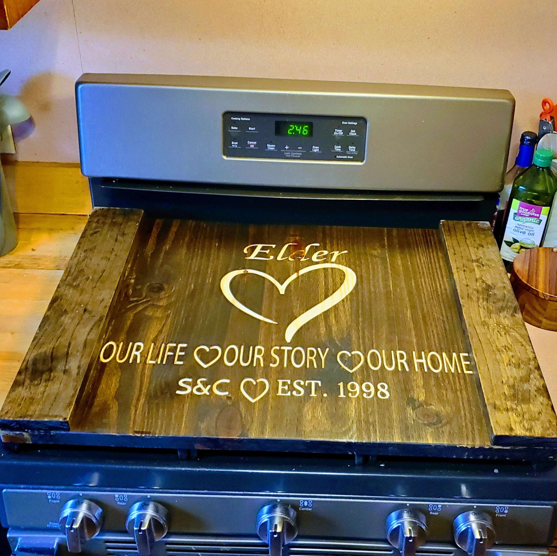 Stove top cover wood-noodle board-electric stove cover-kitchen